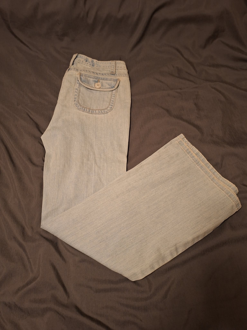 Piper & Blue Pale Blue Straight Leg Jeans with Flap Back Pocket